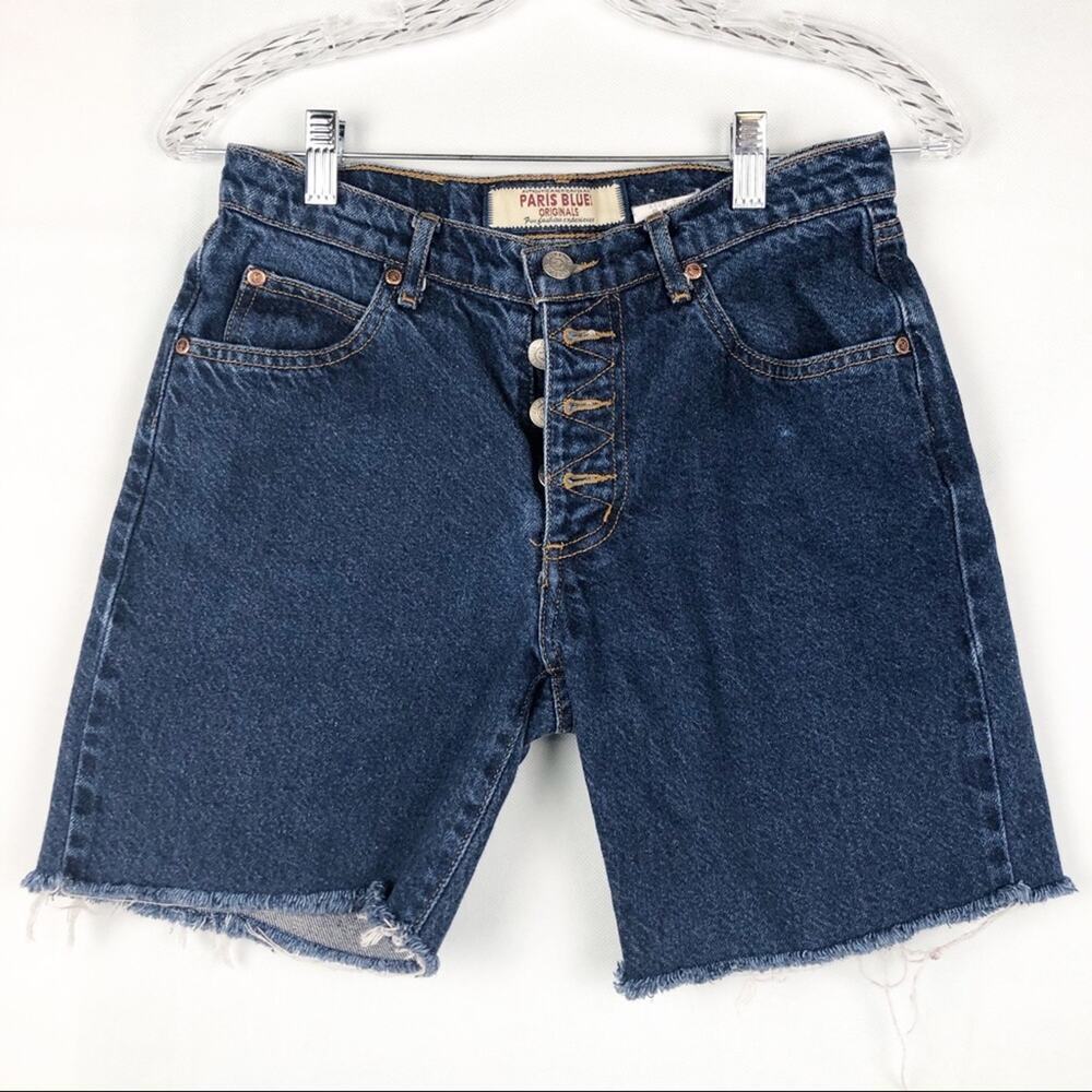 Paris Blues Vintage Button Fly Denim Dark Wash Shorts Size 7